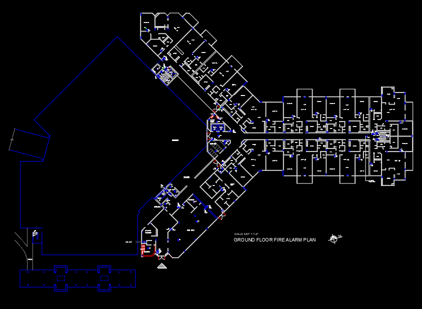 Warehouse fire alarm device spacing plan